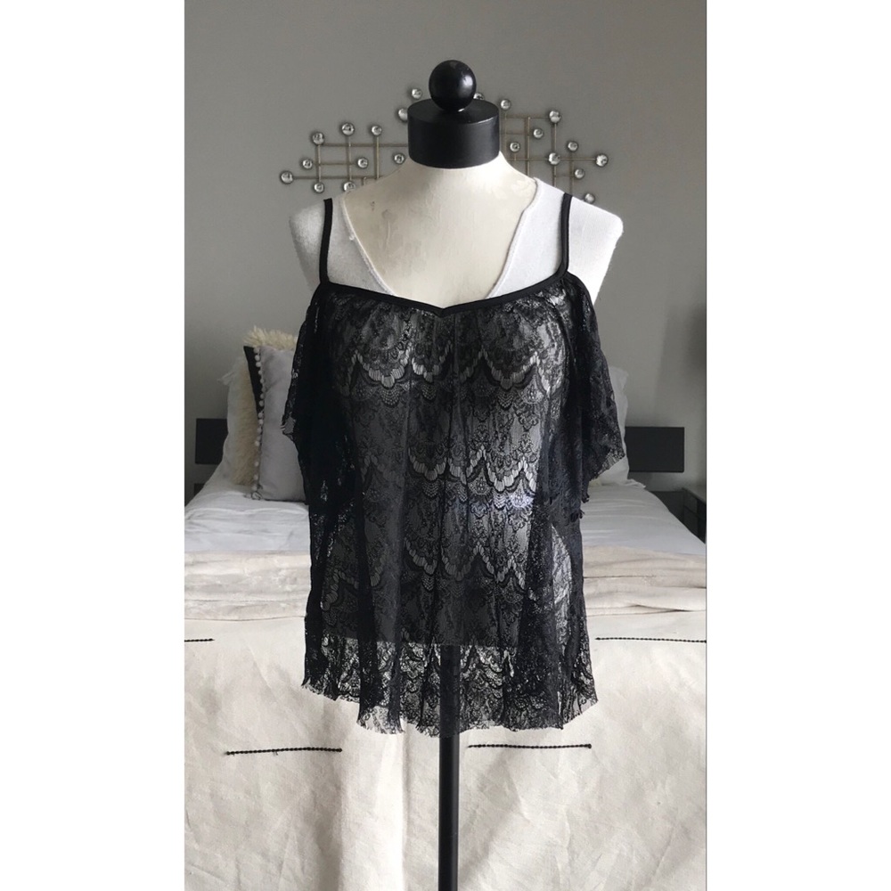❌SOLD❌Kimchi Blue Black Lace Top - Picture 4 of 7